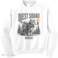 Quest Fantasy Squad Broccoli Funny Cat Kids Sweatshirt thumb 0