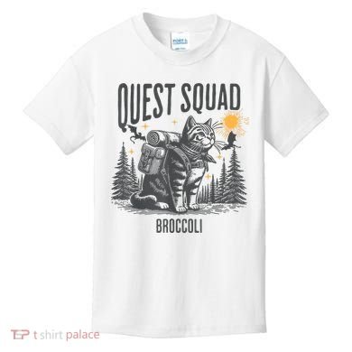 Quest Fantasy Squad Broccoli Funny Cat Kids T-Shirt