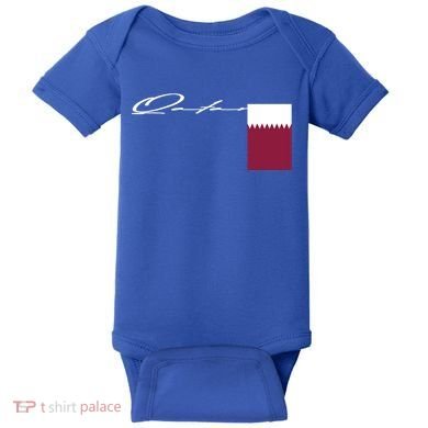 Qatar Flag Signature Patriotic Pole Cool Gift Baby Bodysuit