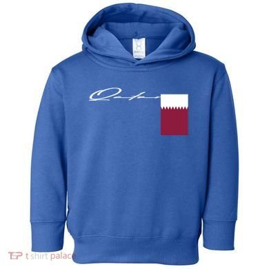 Qatar Flag Signature Patriotic Pole Cool Gift Toddler Hoodie