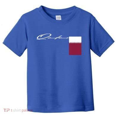 Qatar Flag Signature Patriotic Pole Cool Gift Toddler T-Shirt
