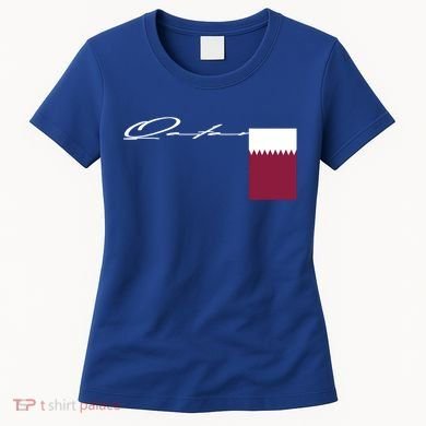 Qatar Flag Signature Patriotic Pole Cool Gift Women's T-Shirt