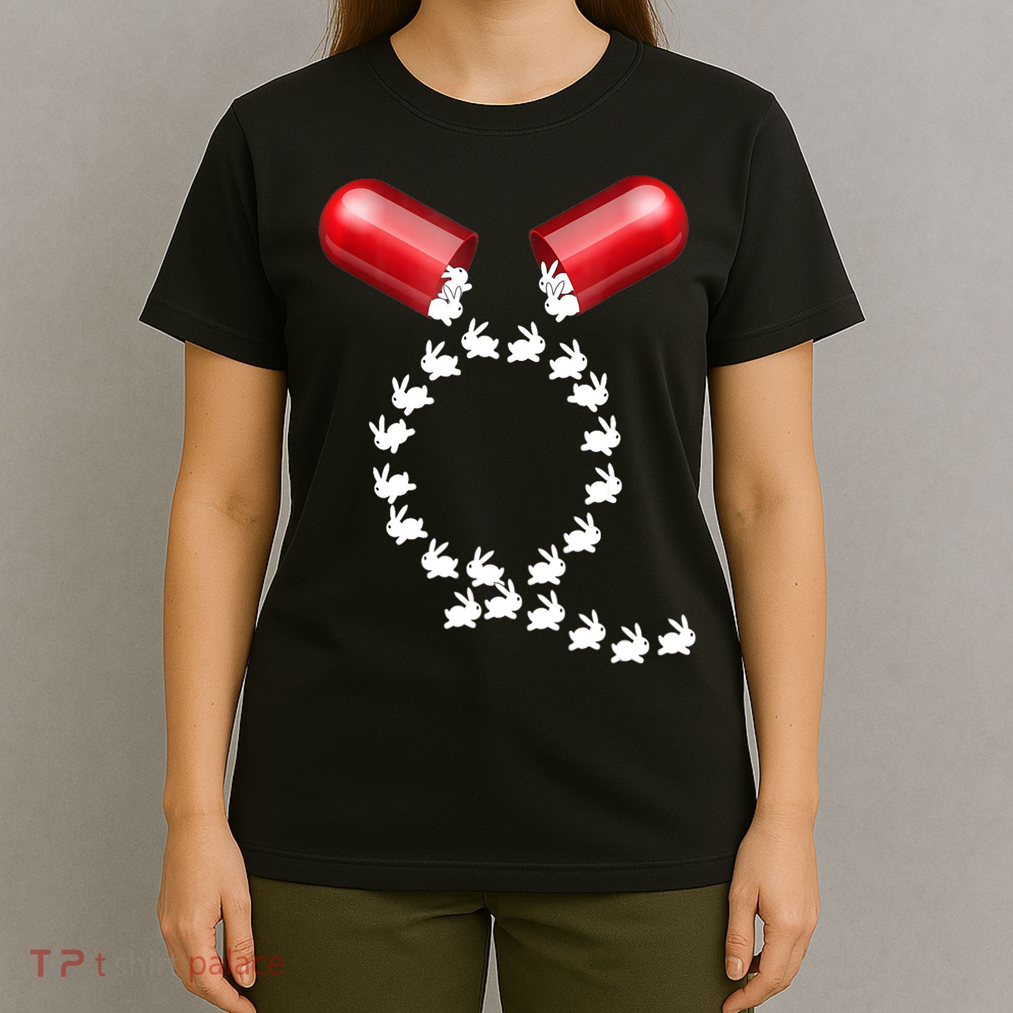 Qanon Follow The White Rabbit Red Pill Q Anon Pilled T-Shirt