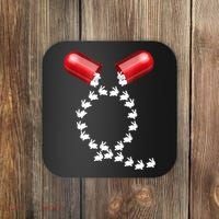 Qanon Follow The White Rabbit Red Pill Q Anon Pilled Coaster thumb 0