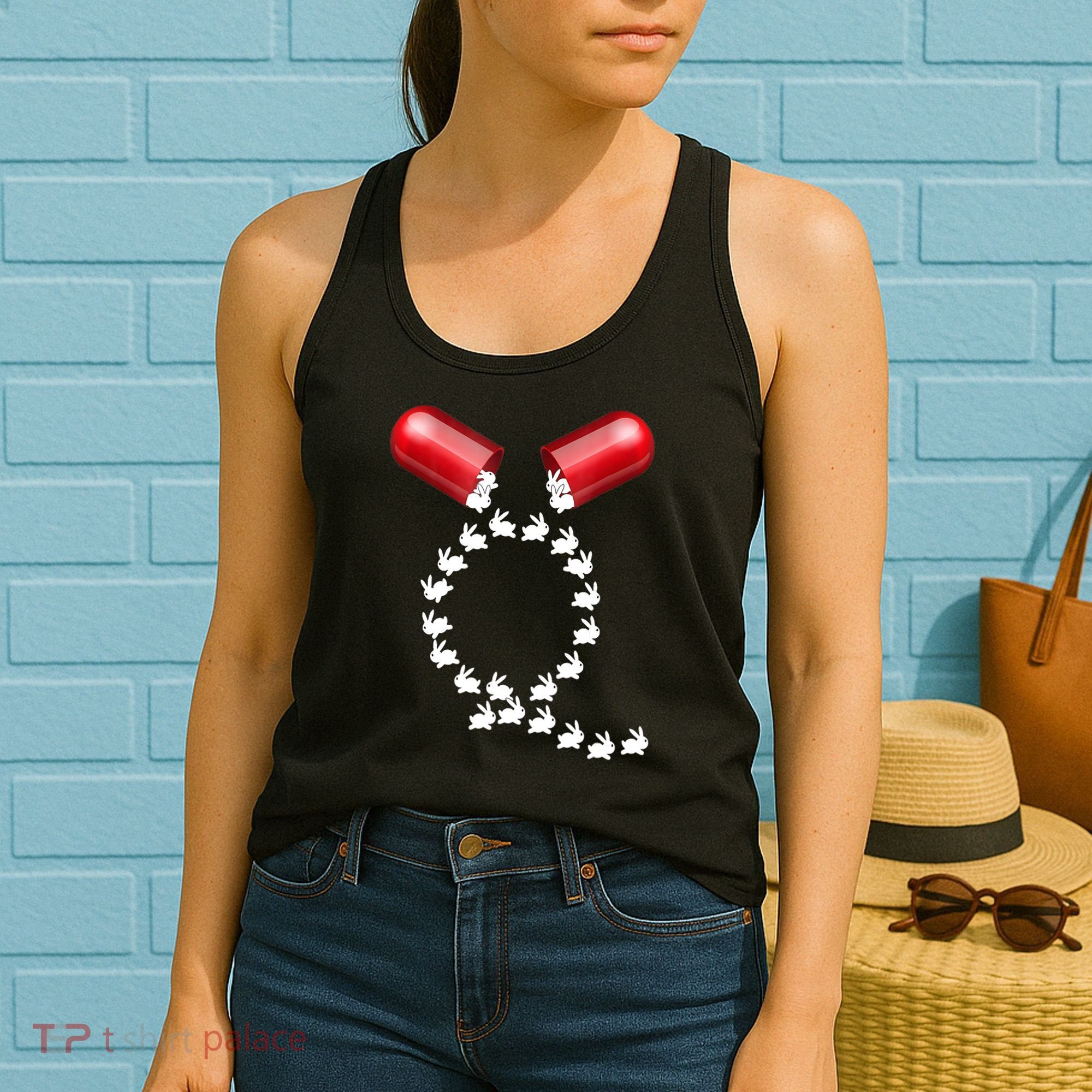 Qanon Follow The White Rabbit Red Pill Q Anon Pilled Women's Tank Top