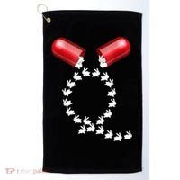 Qanon Follow The White Rabbit Red Pill Q Anon Pilled Golf Towel thumb 0