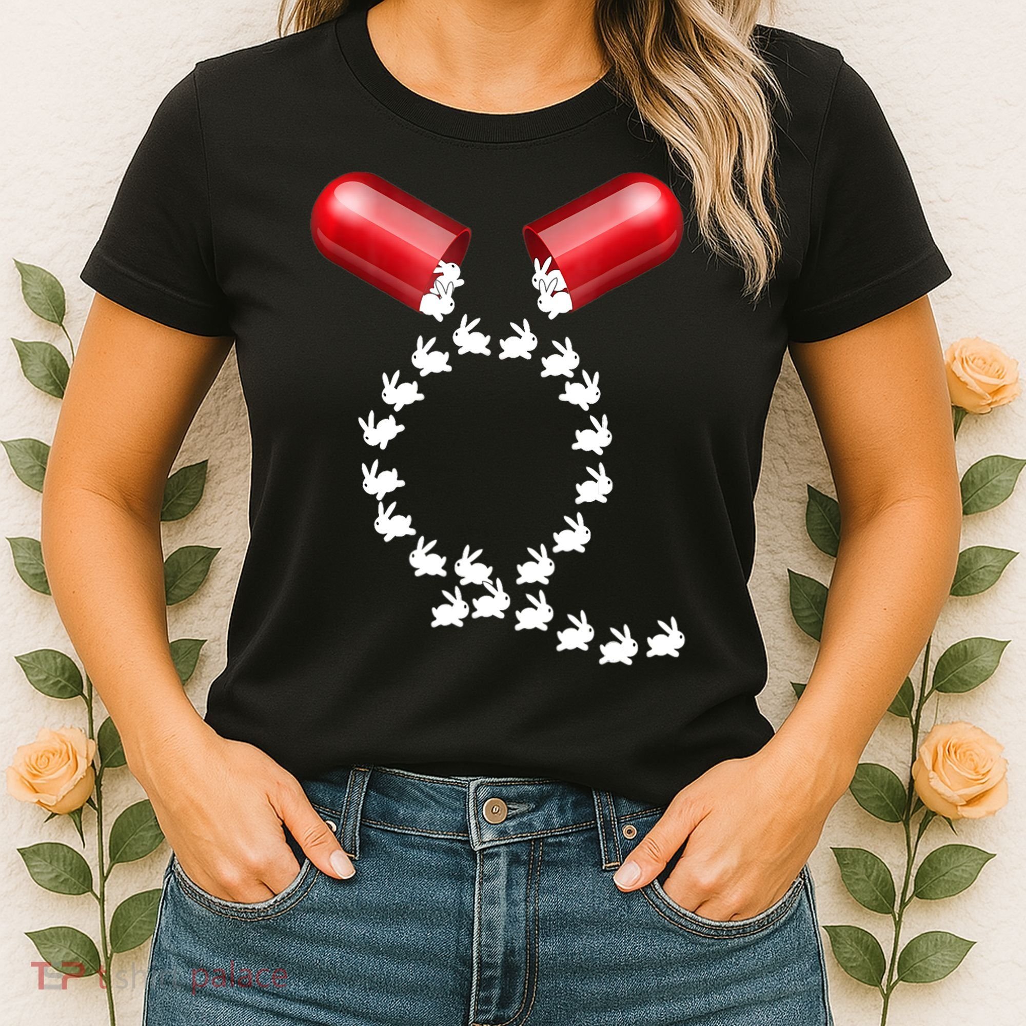 Qanon Follow The White Rabbit Red Pill Q Anon Pilled Women's T-Shirt