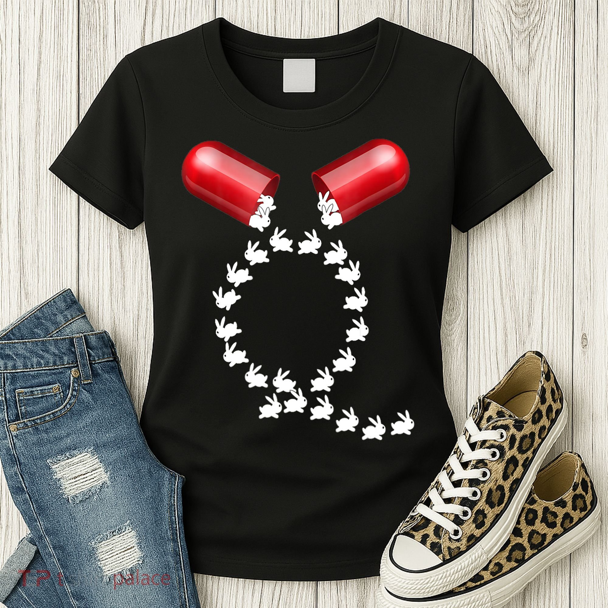 Qanon Follow The White Rabbit Red Pill Q Anon Pilled Women's T-Shirt