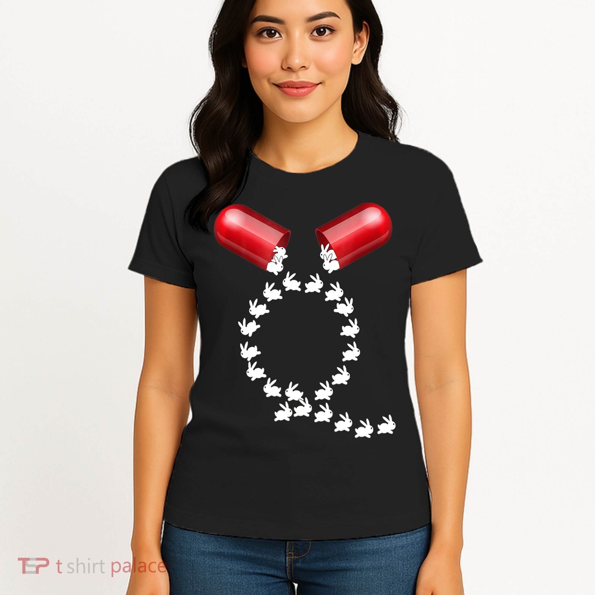 Qanon Follow The White Rabbit Red Pill Q Anon Pilled Women's T-Shirt