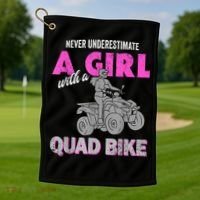 Quad Four Wheeler Never Underestimate A Girl 4 Wheeler Golf Towel thumb 1