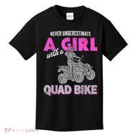 Quad Four Wheeler Never Underestimate A Girl 4 Wheeler Kids T-Shirt thumb 0