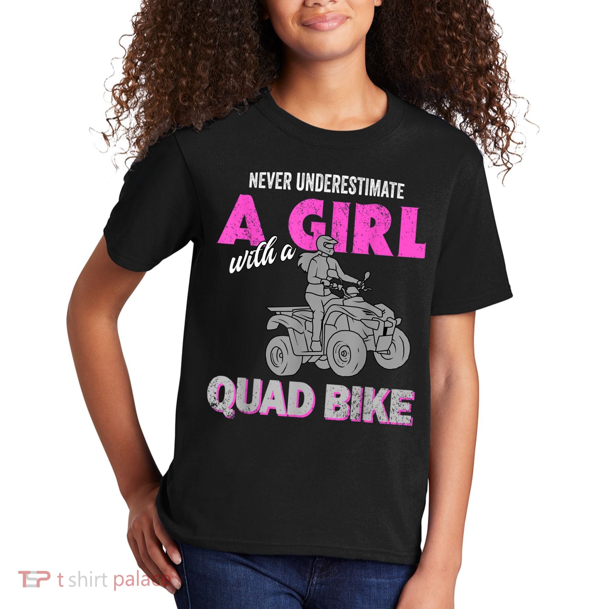 Quad Four Wheeler Never Underestimate A Girl 4 Wheeler Kids T-Shirt