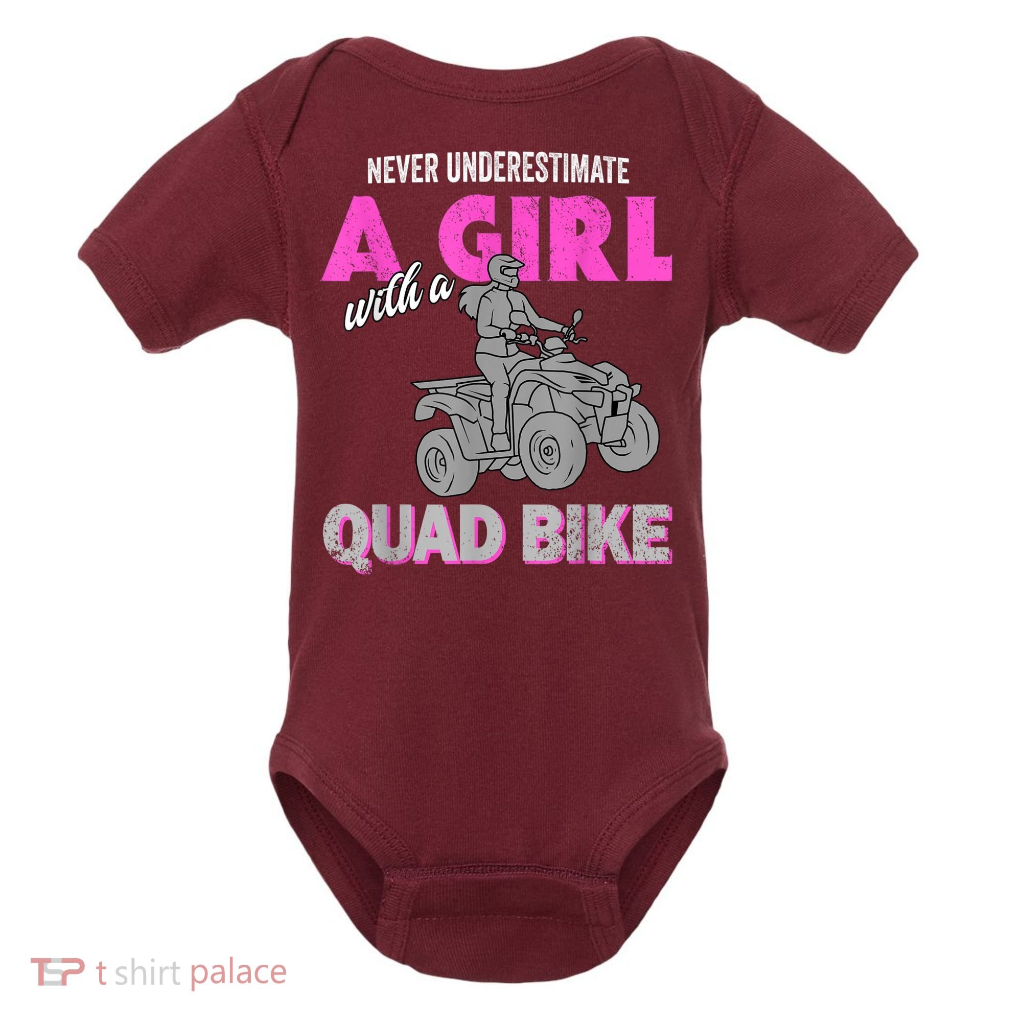 Quad Four Wheeler Never Underestimate A Girl 4 Wheeler Baby Bodysuit