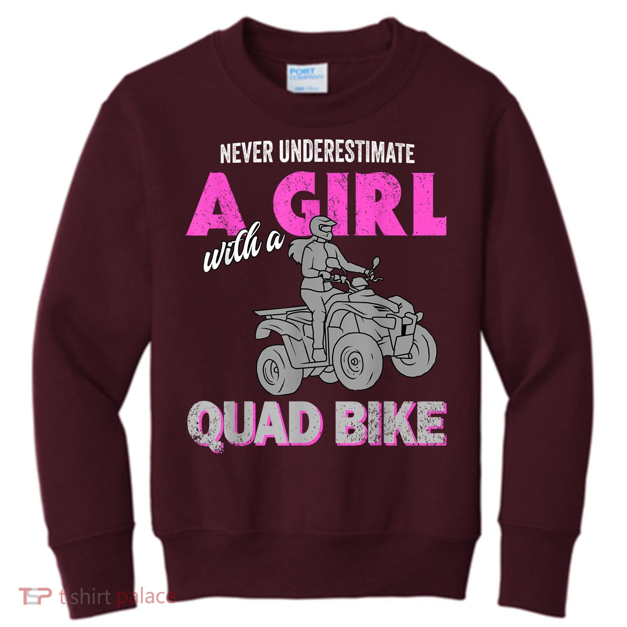 Quad Four Wheeler Never Underestimate A Girl 4 Wheeler Kids Sweatshirt