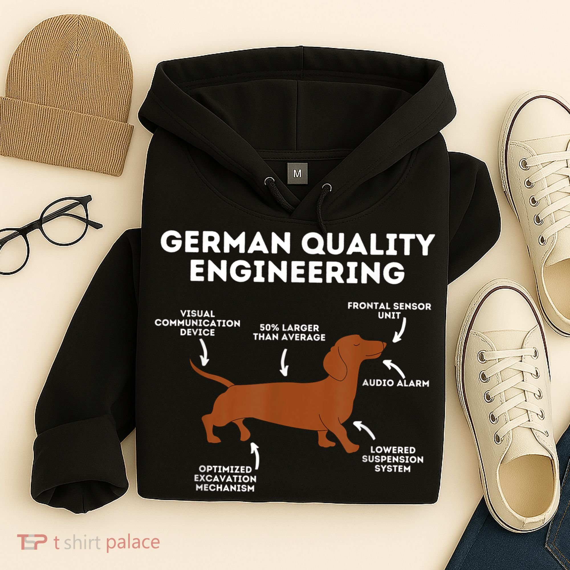 Quality German Engineering Dachshund Lover Wiener Dog Hoodie