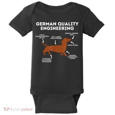 Quality German Engineering Dachshund Lover Wiener Dog Baby Bodysuit