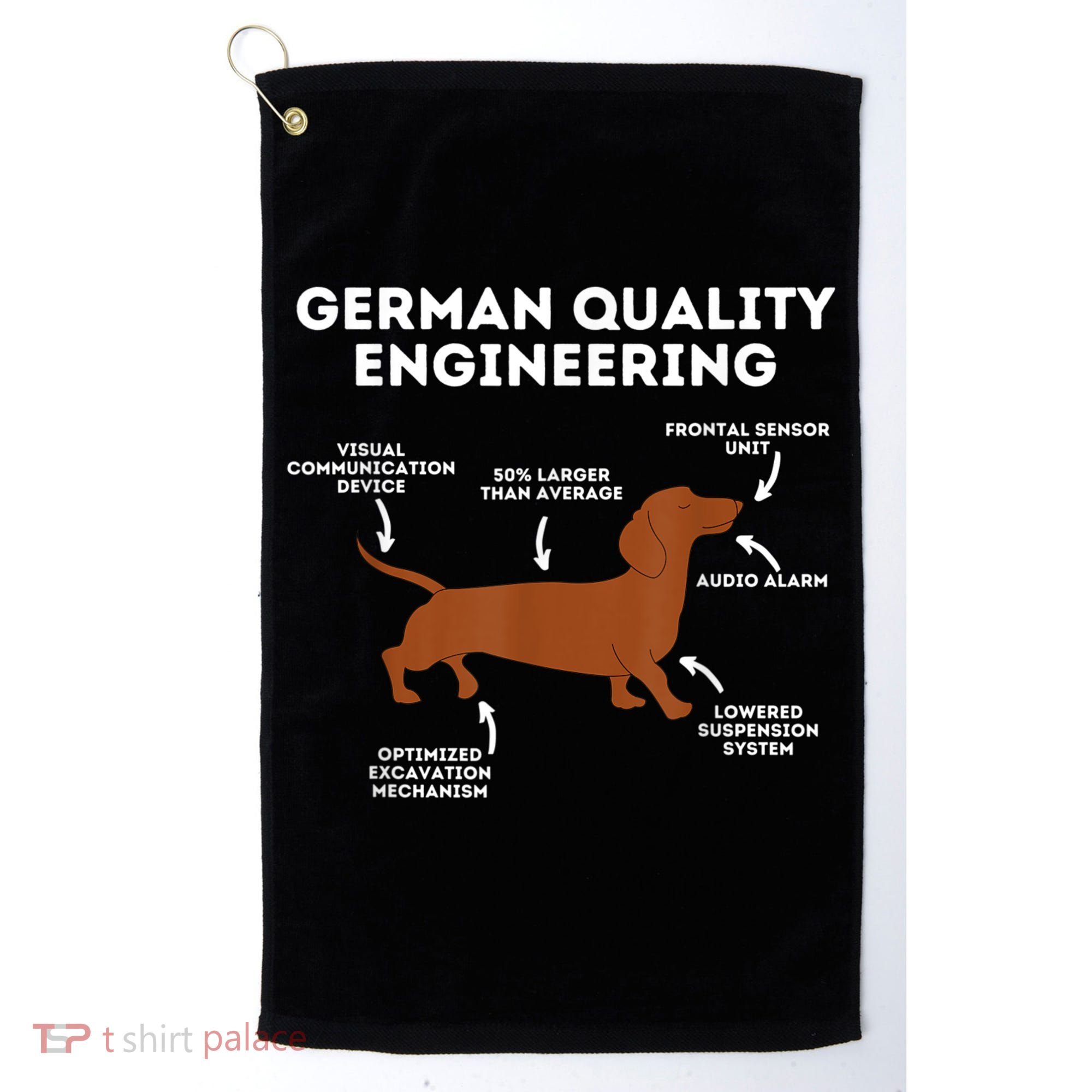 Quality German Engineering Dachshund Lover Wiener Dog Golf Towel
