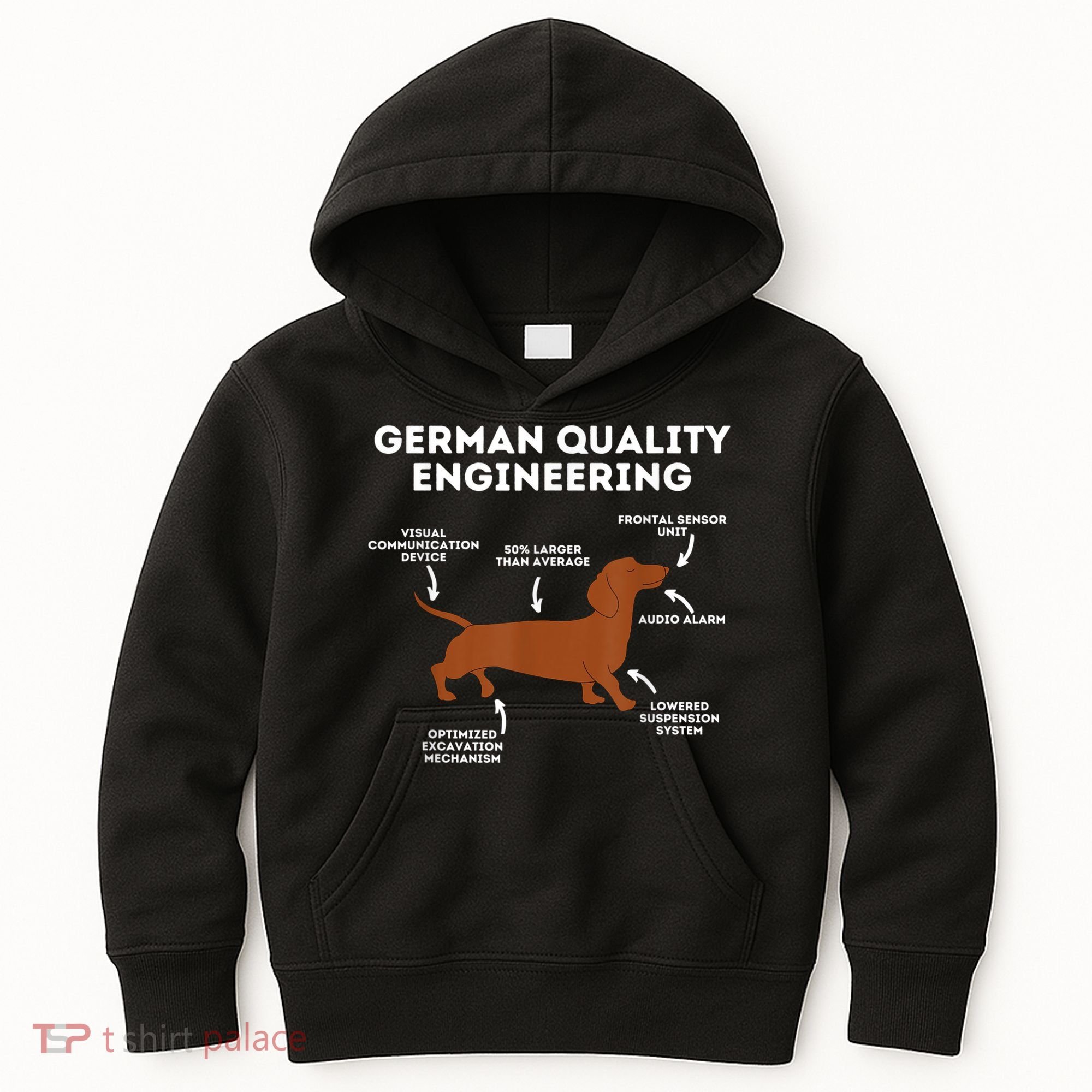 Quality German Engineering Dachshund Lover Wiener Dog Kids Hoodie
