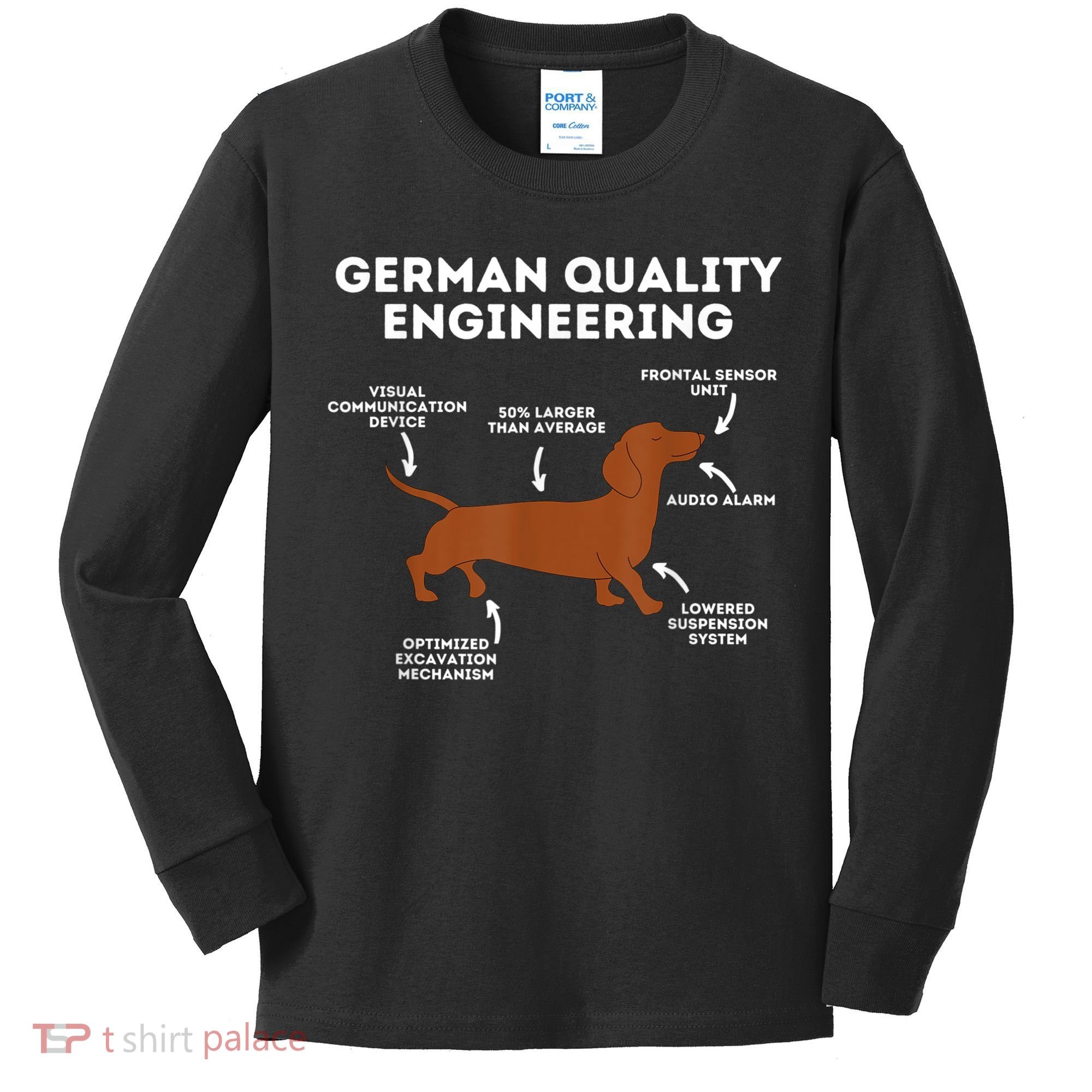 Quality German Engineering Dachshund Lover Wiener Dog Kids Long Sleeve Shirt