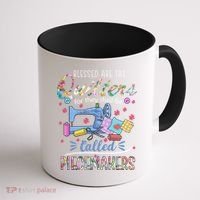 Quilting Great Gift Blessed Are Piecemakers Cool Gift For Quilters Gift Coffee Mug thumb 1