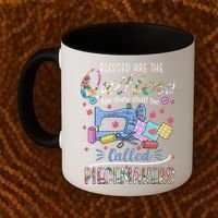 Quilting Great Gift Blessed Are Piecemakers Cool Gift For Quilters Gift Coffee Mug thumb 2
