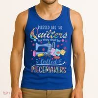 Quilting Great Gift Blessed Are Piecemakers Cool Gift For Quilters Gift Tank Top thumb 3