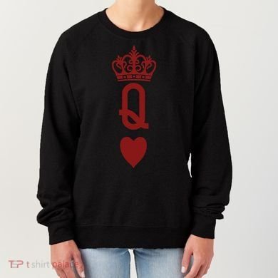 Queen Heart Cool Playing Card Women's Sweatshirt