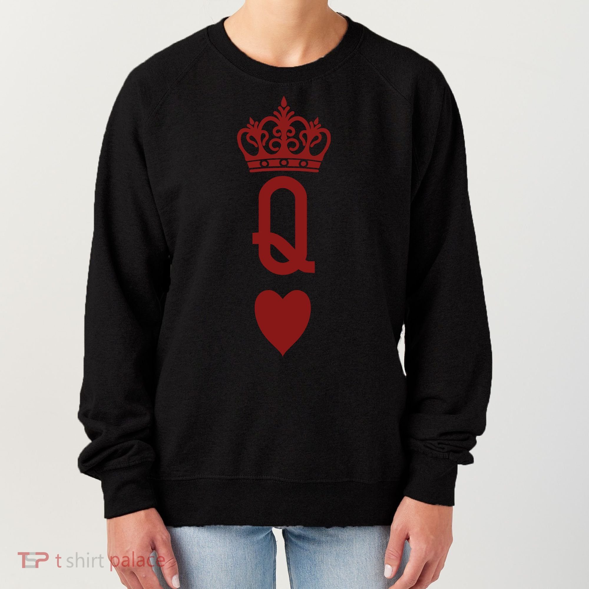 Queen Heart Cool Playing Card Women's Sweatshirt