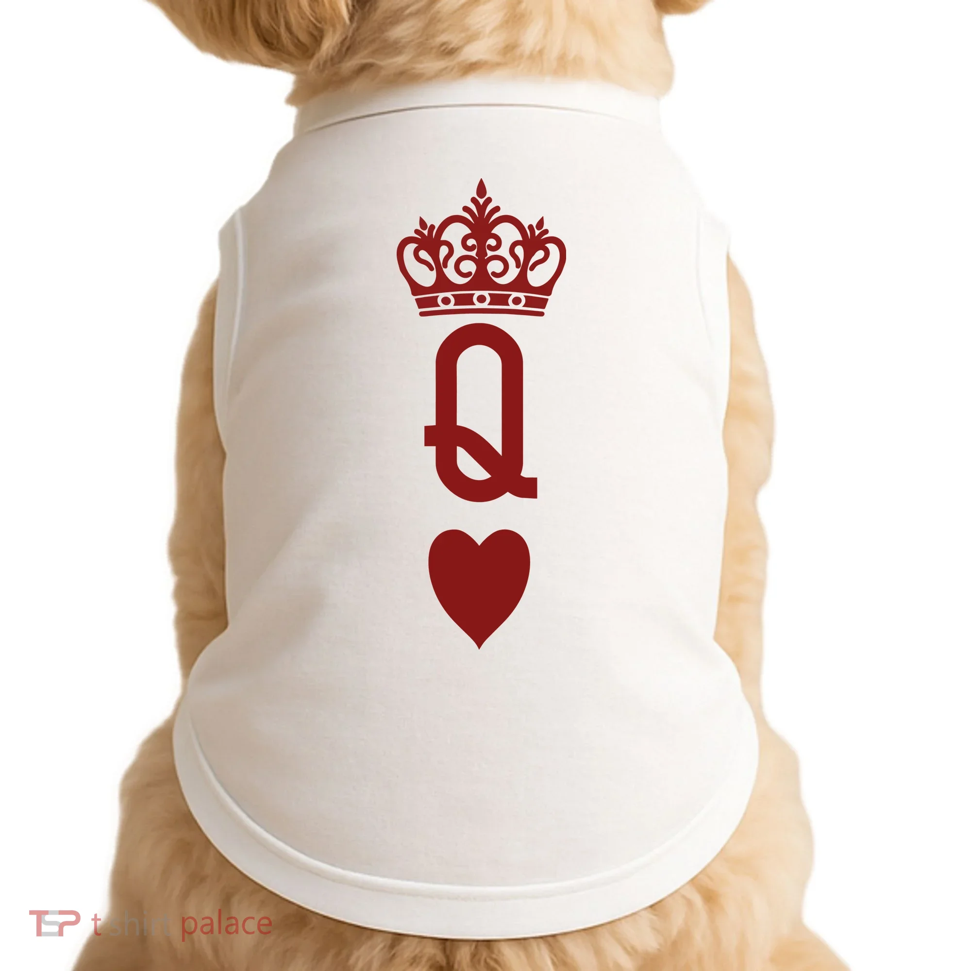 Queen Heart Cool Playing Card Doggie Tank