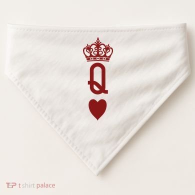 Queen Heart Cool Playing Card USA-Made Doggie Bandana