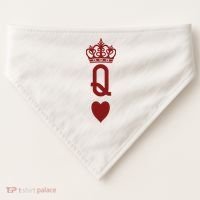 Queen Heart Cool Playing Card USA-Made Doggie Bandana thumb 0