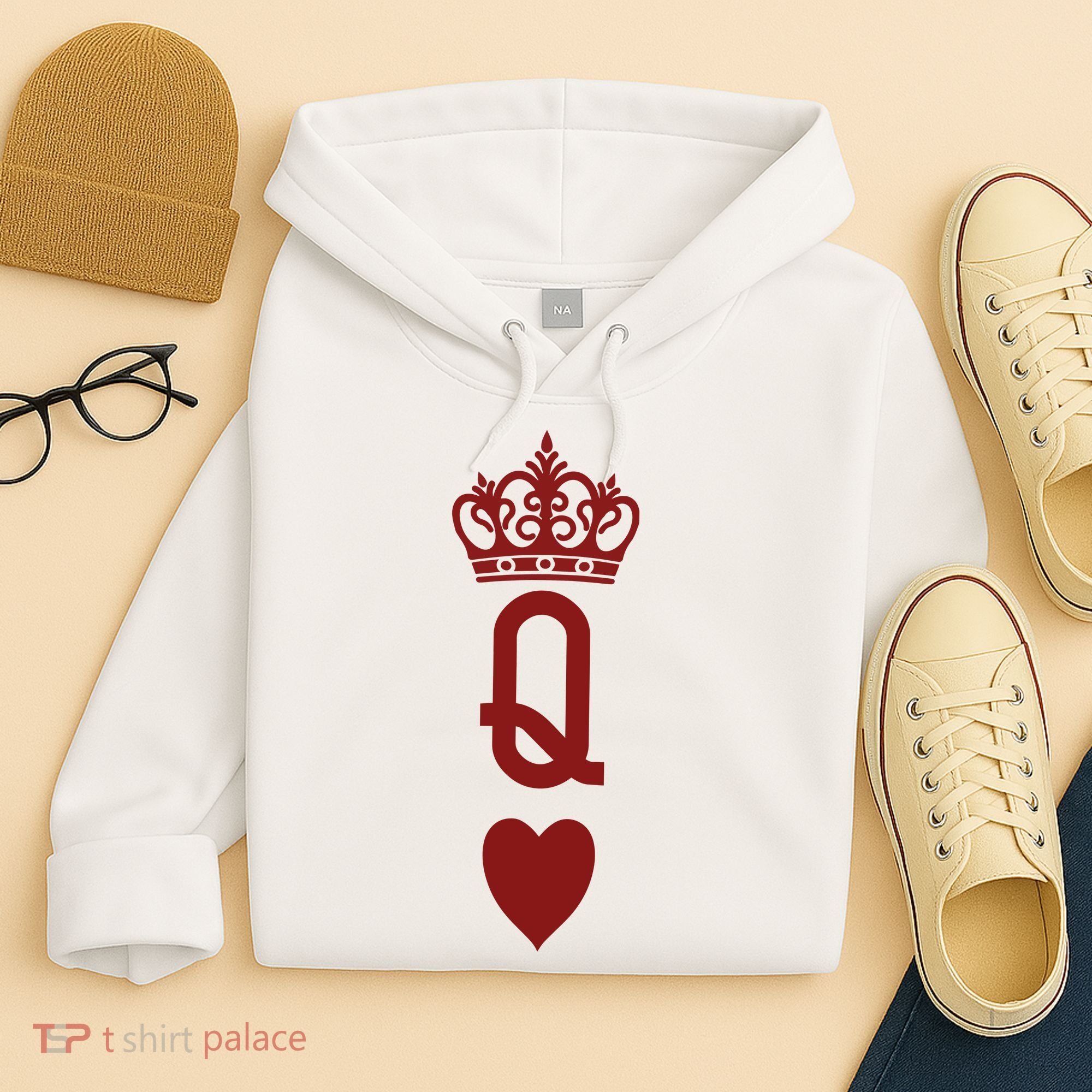 Queen Heart Cool Playing Card Hoodie
