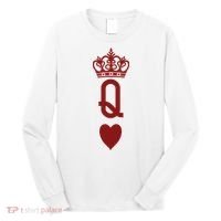 Queen Heart Cool Playing Card Long Sleeve Shirt thumb 0