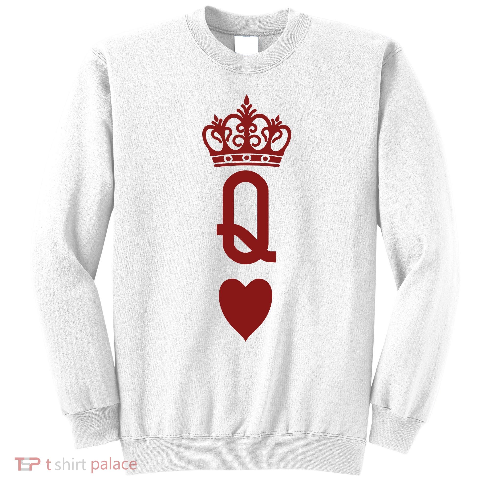 Queen Heart Cool Playing Card Sweatshirt