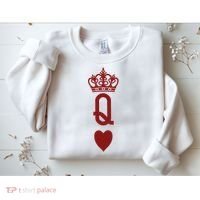 Queen Heart Cool Playing Card Sweatshirt thumb 2