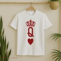 Queen Heart Cool Playing Card T-Shirt thumb 2