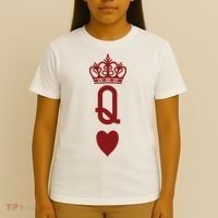 Queen Heart Cool Playing Card T-Shirt thumb 4