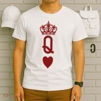 Queen Heart Cool Playing Card T-Shirt thumb 6
