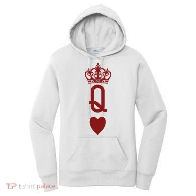 Queen Heart Cool Playing Card Women's Hoodie