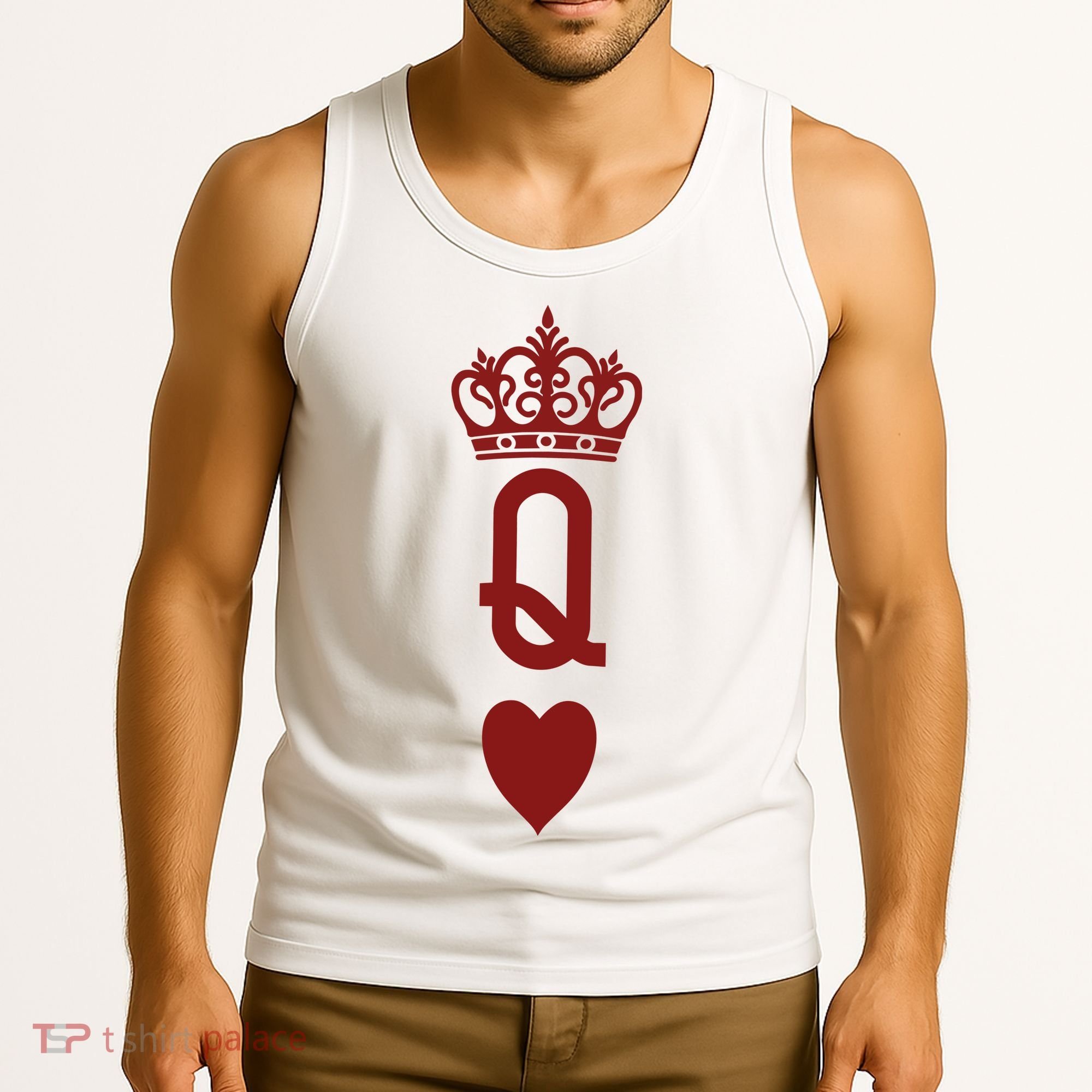 Queen Heart Cool Playing Card Tank Top