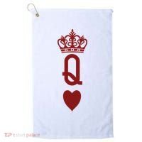Queen Heart Cool Playing Card Golf Towel thumb 0