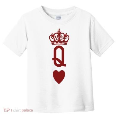 Queen Heart Cool Playing Card Toddler T-Shirt