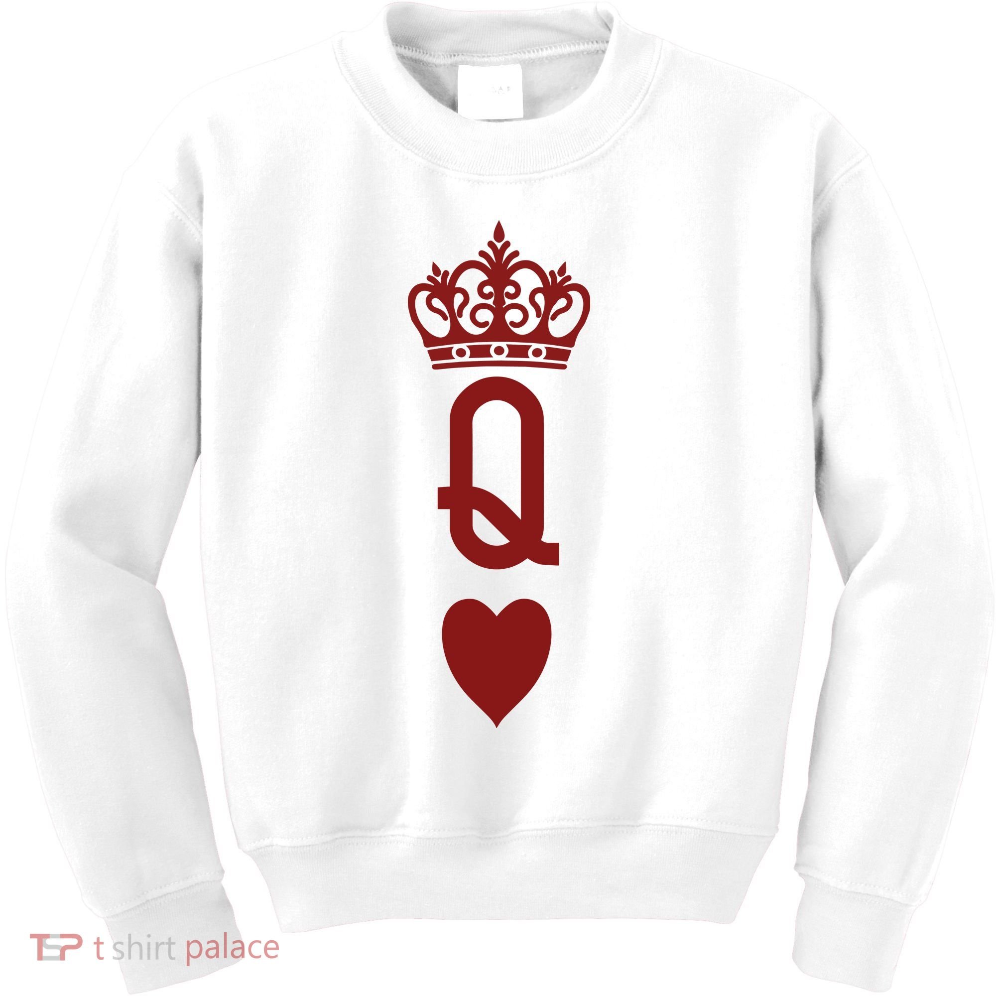 Queen Heart Cool Playing Card Kids Sweatshirt