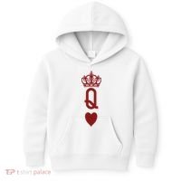 Queen Heart Cool Playing Card Kids Hoodie thumb 0