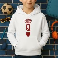 Queen Heart Cool Playing Card Kids Hoodie thumb 2