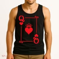 Queen Hearts Card Costume Playing Cards Queen Of Hearts Tank Top thumb 3