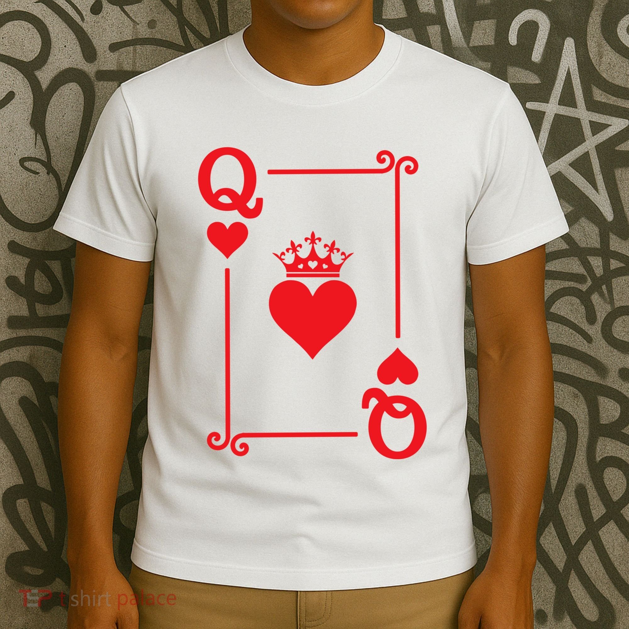 Queen Hearts Card Costume Playing Cards Queen Of Hearts T-Shirt