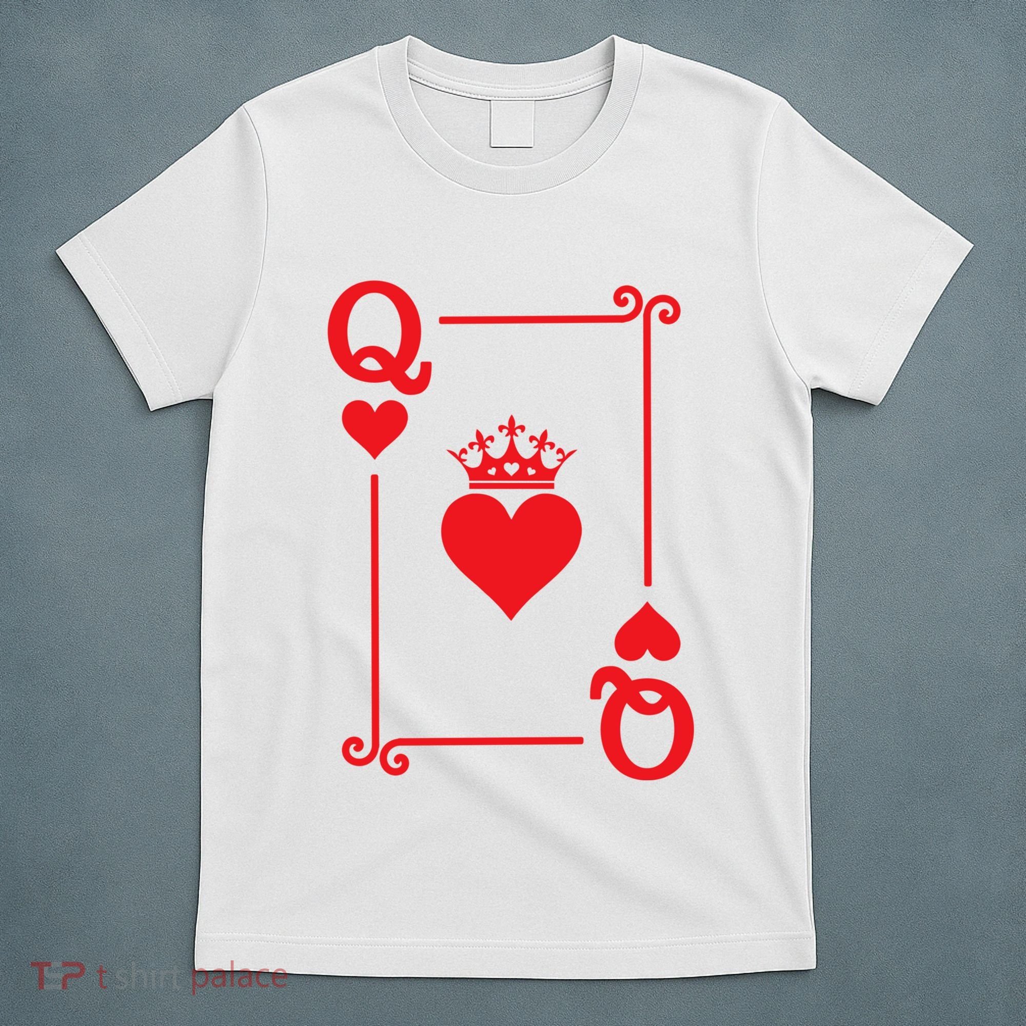 Queen Hearts Card Costume Playing Cards Queen Of Hearts T-Shirt