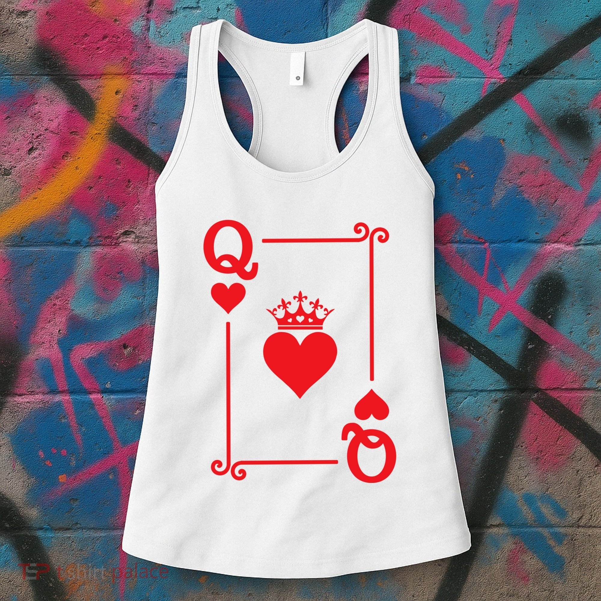 Queen Hearts Card Costume Playing Cards Queen Of Hearts Women's Tank Top