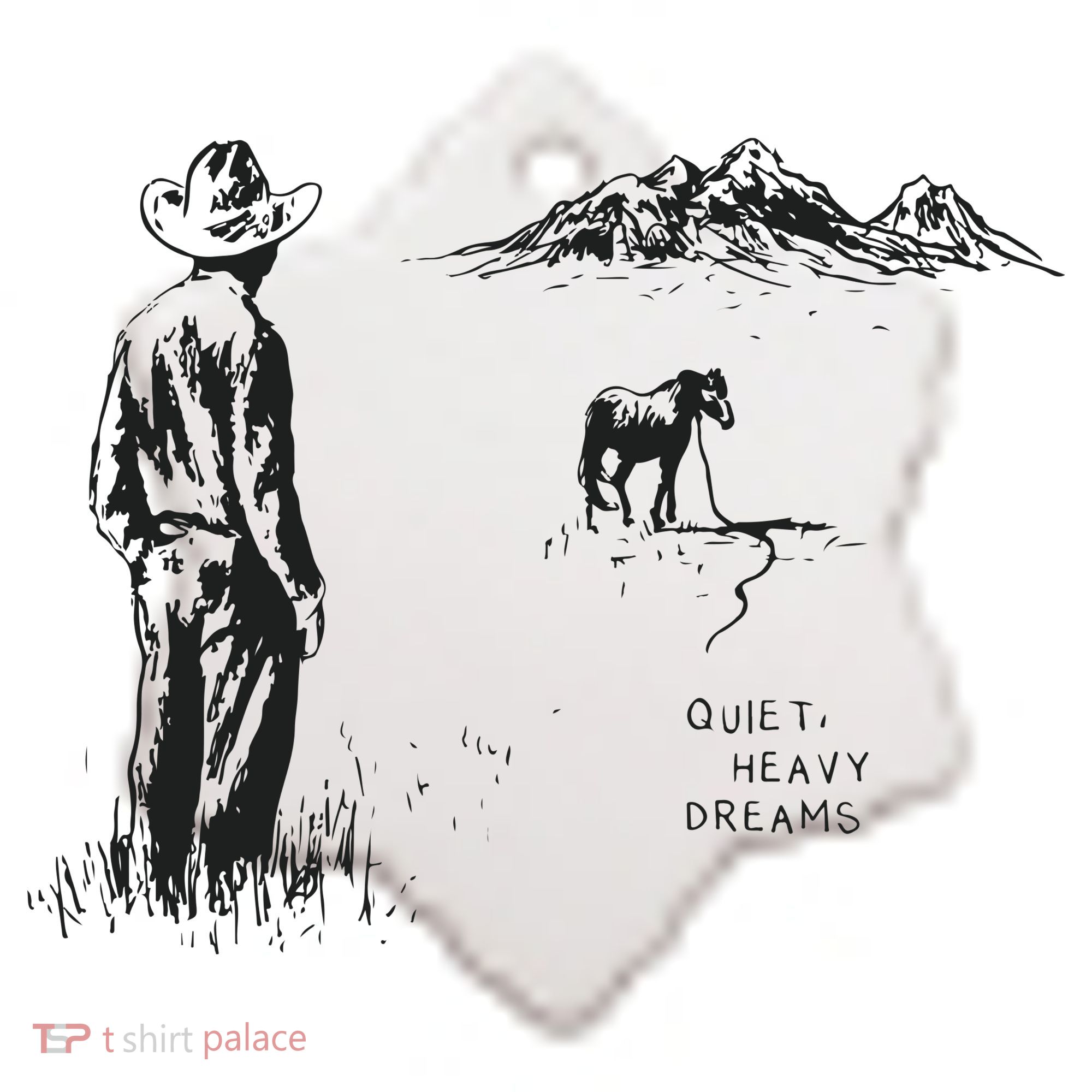 Quiet Heavy Dreams American Heartbreak Ceramic Ornament
